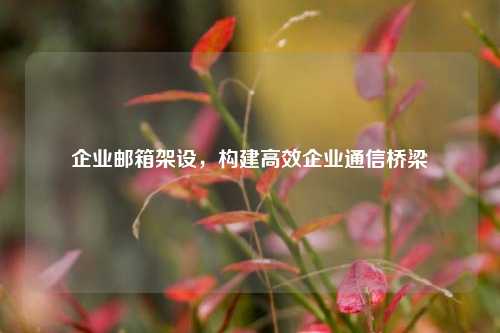 企业邮箱架设，构建高效企业通信桥梁