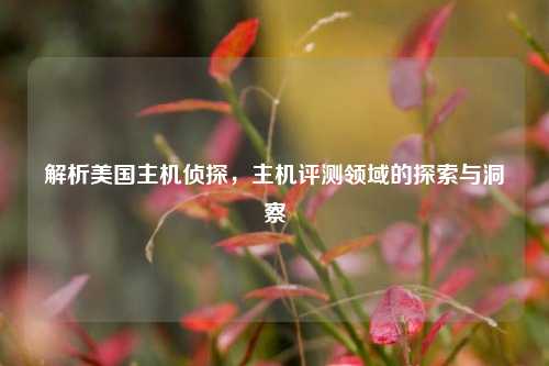 解析美国主机侦探，主机评测领域的探索与洞察
