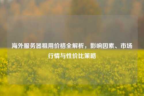 海外服务器租用价格全解析，影响因素、市场行情与性价比策略