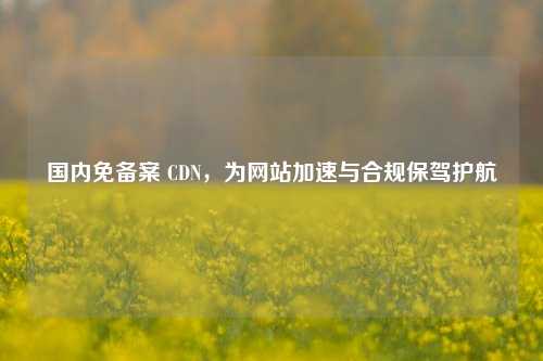 国内免备案 CDN，为网站加速与合规保驾护航