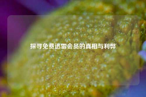 探寻免费迅雷会员的真相与利弊