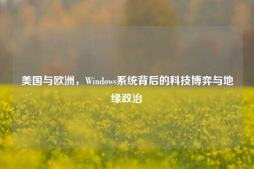 美国与欧洲，Windows系统背后的科技博弈与地缘政治