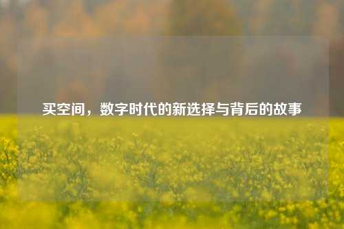 买空间，数字时代的新选择与背后的故事