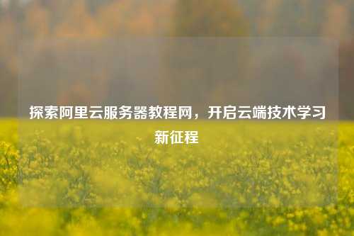 探索阿里云服务器教程网，开启云端技术学习新征程