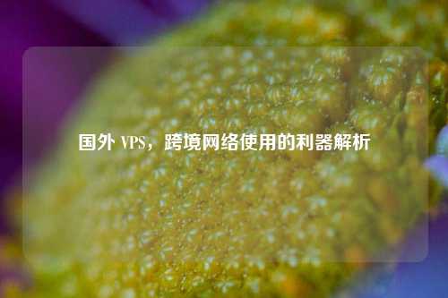国外 VPS，跨境网络使用的利器解析