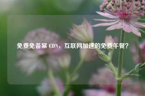 免费免备案 CDN，互联网加速的免费午餐？