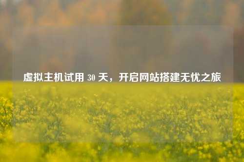虚拟主机试用 30 天，开启网站搭建无忧之旅
