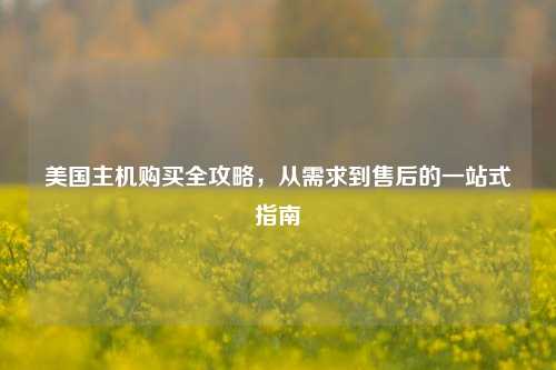 美国主机购买全攻略，从需求到售后的一站式指南