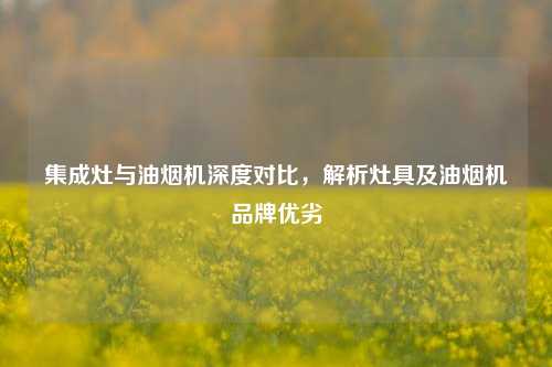 集成灶与油烟机深度对比，解析灶具及油烟机品牌优劣