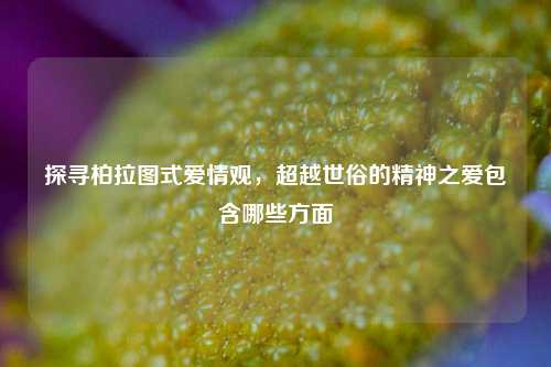 探寻柏拉图式爱情观，超越世俗的精神之爱包含哪些方面