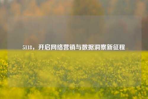 5118，开启     营销与数据洞察新征程