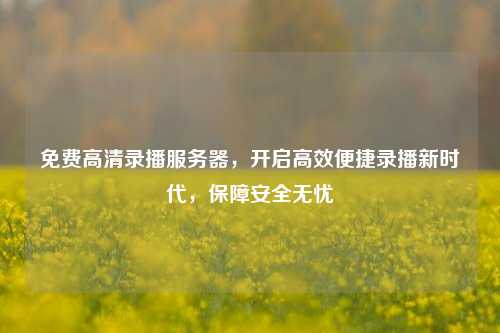 免费高清录播服务器，开启高效便捷录播新时代，保障安全无忧