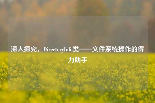 深入探究，DirectoryInfo类——文件系统操作的得力助手