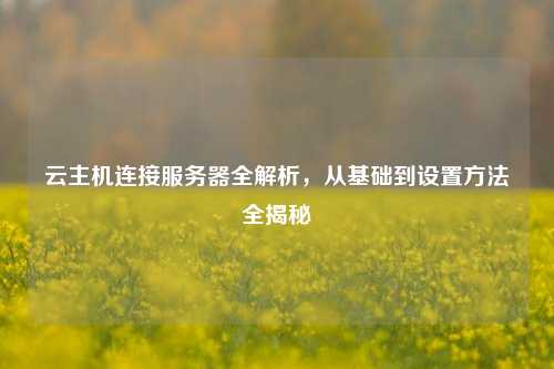 云主机连接服务器全解析，从基础到设置     全揭秘