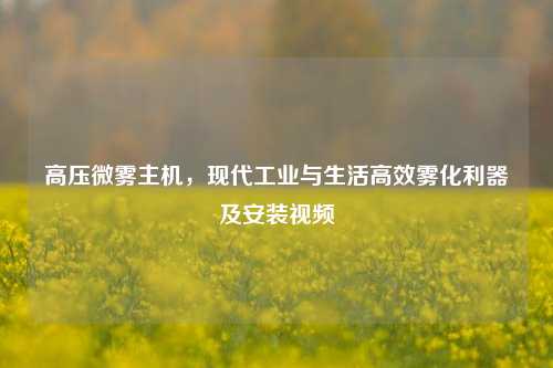 高压微雾主机,现代工业与生活高效雾化利器及安装视频