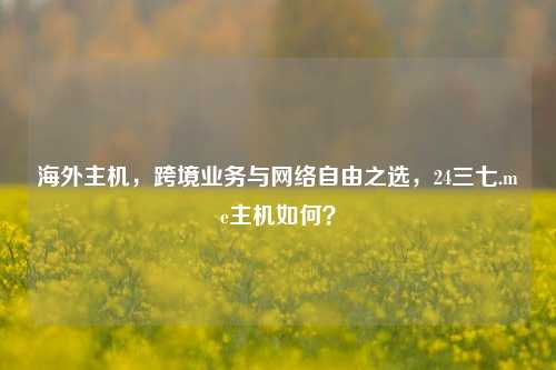 海外主机，跨境业务与     自由之选，24三七.me主机如何？