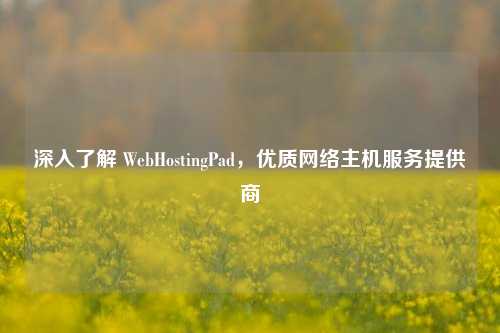 深入了解 WebHostingPad，优质     主机服务提供商