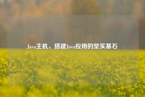 Java主机，搭建Java应用的坚实基石