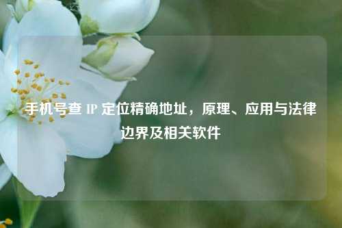 手机号查 IP 定位精确地址，原理、应用与法律边界及相关软件