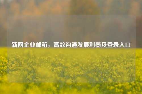 新网企业邮箱，高效沟通发展利器及登录入口