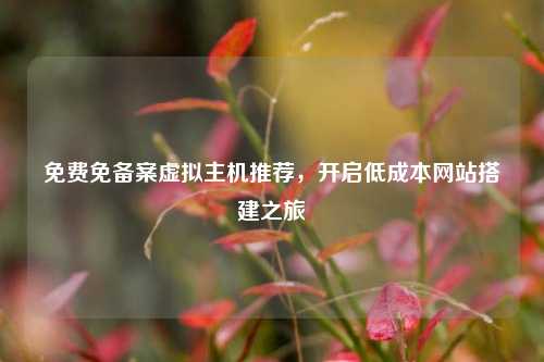 免费免备案虚拟主机推荐，开启低成本网站搭建之旅