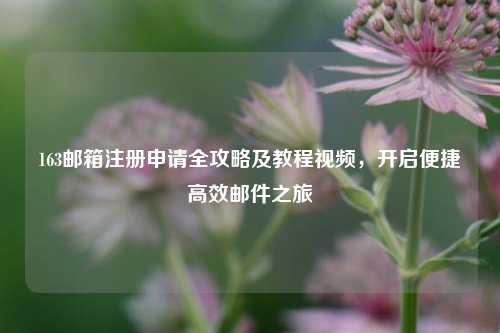 163邮箱注册申请全攻略及教程视频，开启便捷高效邮件之旅