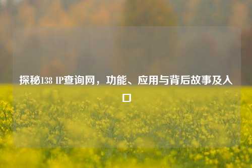 探秘138 IP查询网，功能、应用与背后故事及入口