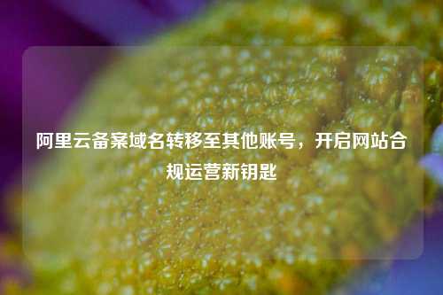 阿里云备案域名转移至其他账号，开启网站合规运营新钥匙