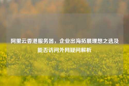 阿里云香港服务器，企业出海拓展理想之选及能否访问外网疑问解析