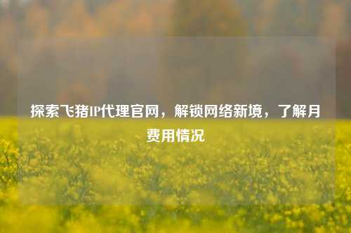 探索飞猪IP     官网，解锁     新境，了解月费用情况